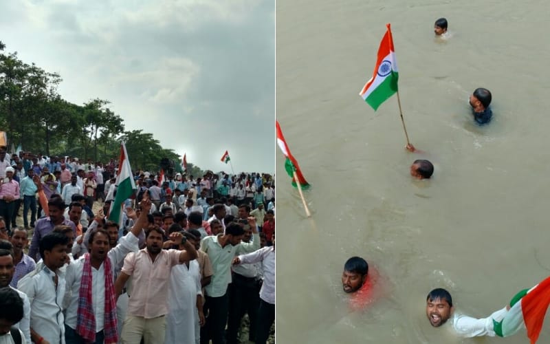 gram rojgar sevak dives in gomti river in lucknow