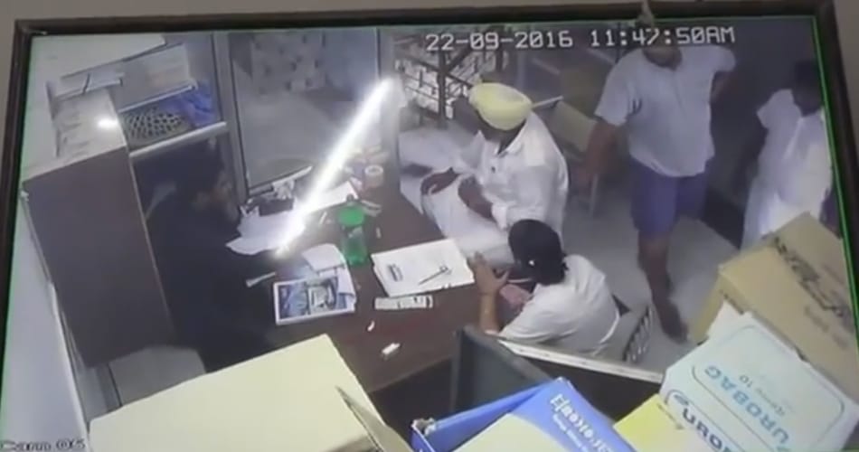 Akali sarpanch paramjeet singh assaults a private hospital nurse in moga