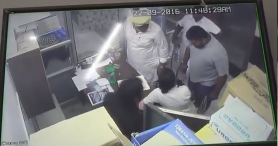 Akali sarpanch paramjeet singh assaults a private hospital nurse in moga