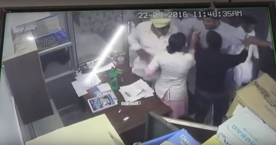 Akali sarpanch paramjeet singh assaults a private hospital nurse in moga