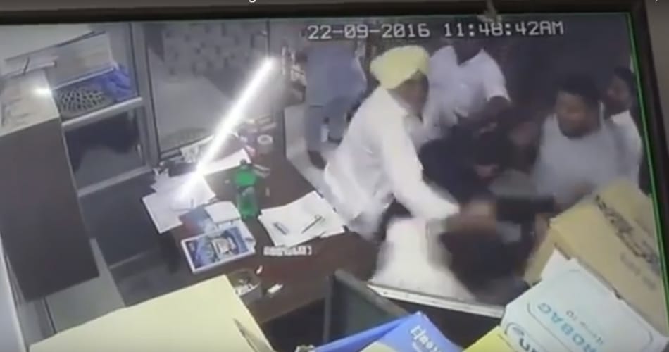 Akali sarpanch paramjeet singh assaults a pregnant nurse in moga