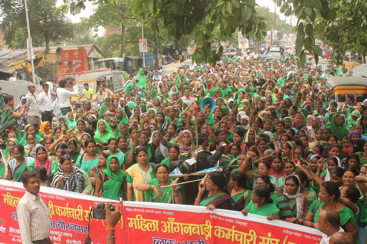Anganwadi workers blocked highways