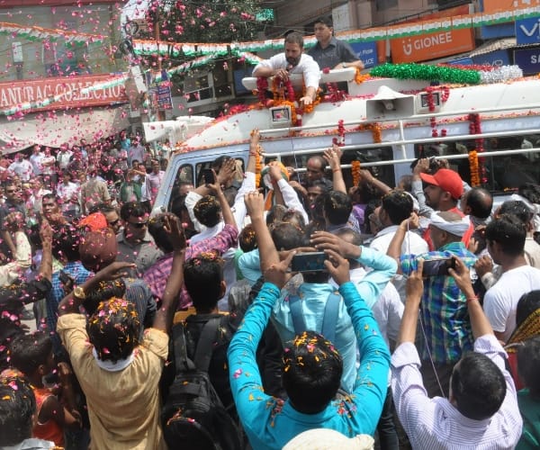  Rahul Gandhi road show in raebareli.