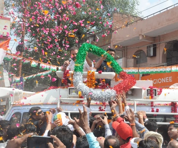  Rahul Gandhi road show in raebareli.