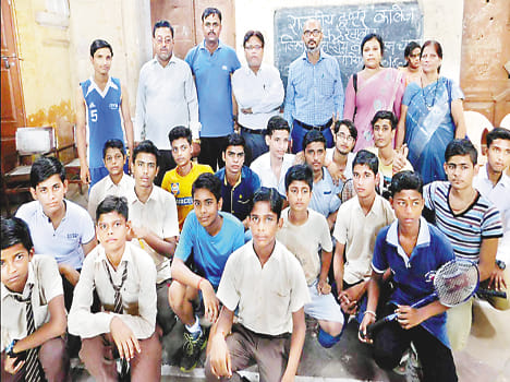 The district-level badminton squad