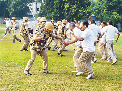 Gunshots echo arose from police lines