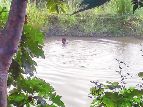 The death of the young man drowned while bathing in the river