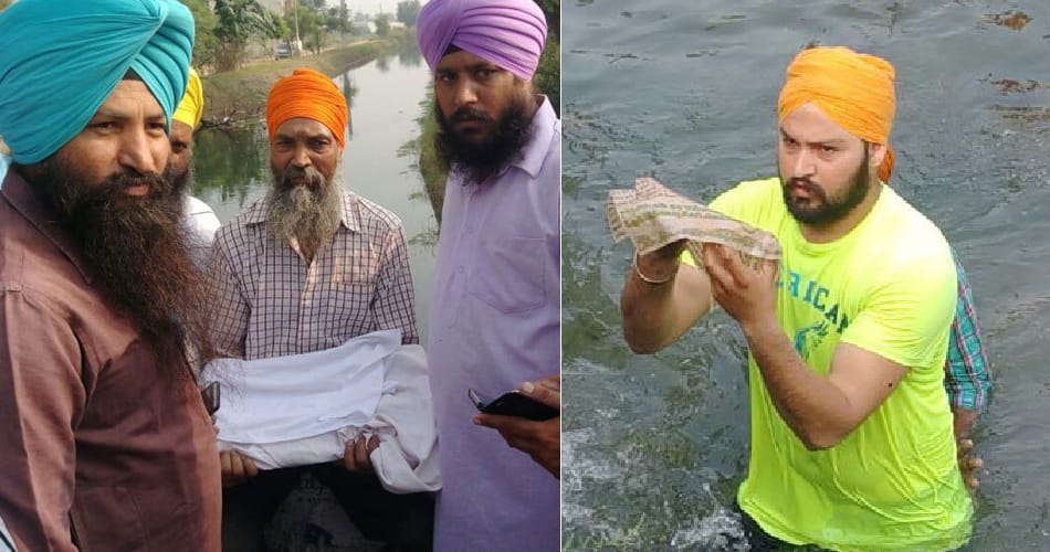 holy book guru granth sahib discourtesy in jalandhar, pages found in canal
