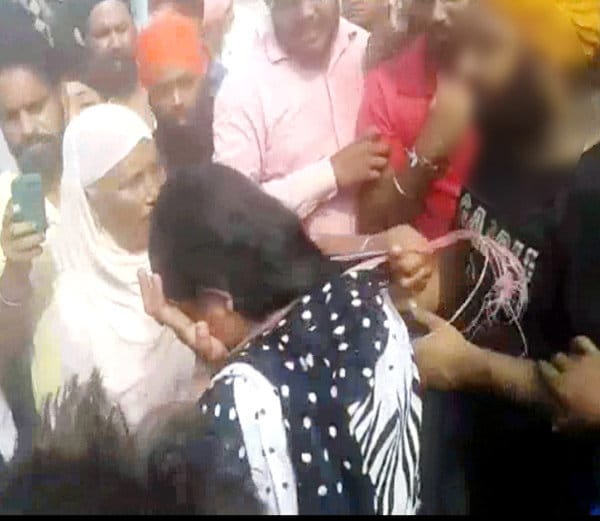 illegal relations in married lady and boy, panchayat assaulted by wearing shoe neckles