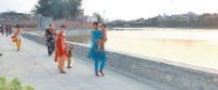 lake, renovation, people walking in morning, kaithal
