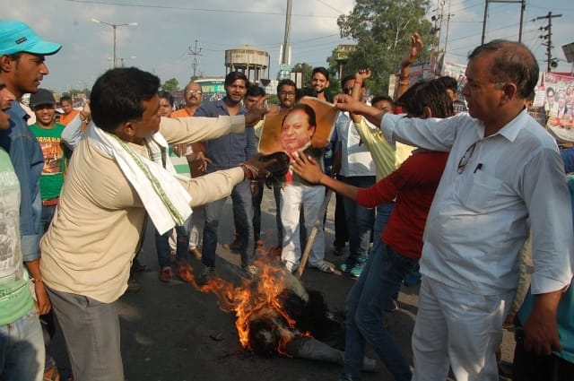 Pak PM's effigy burnt in protest against the attack