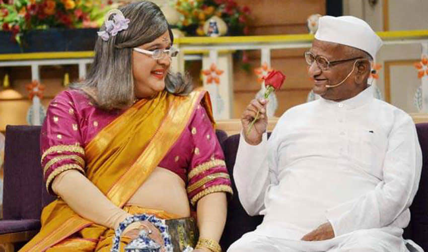 anna hazare promote his biopic in kapil sharma show