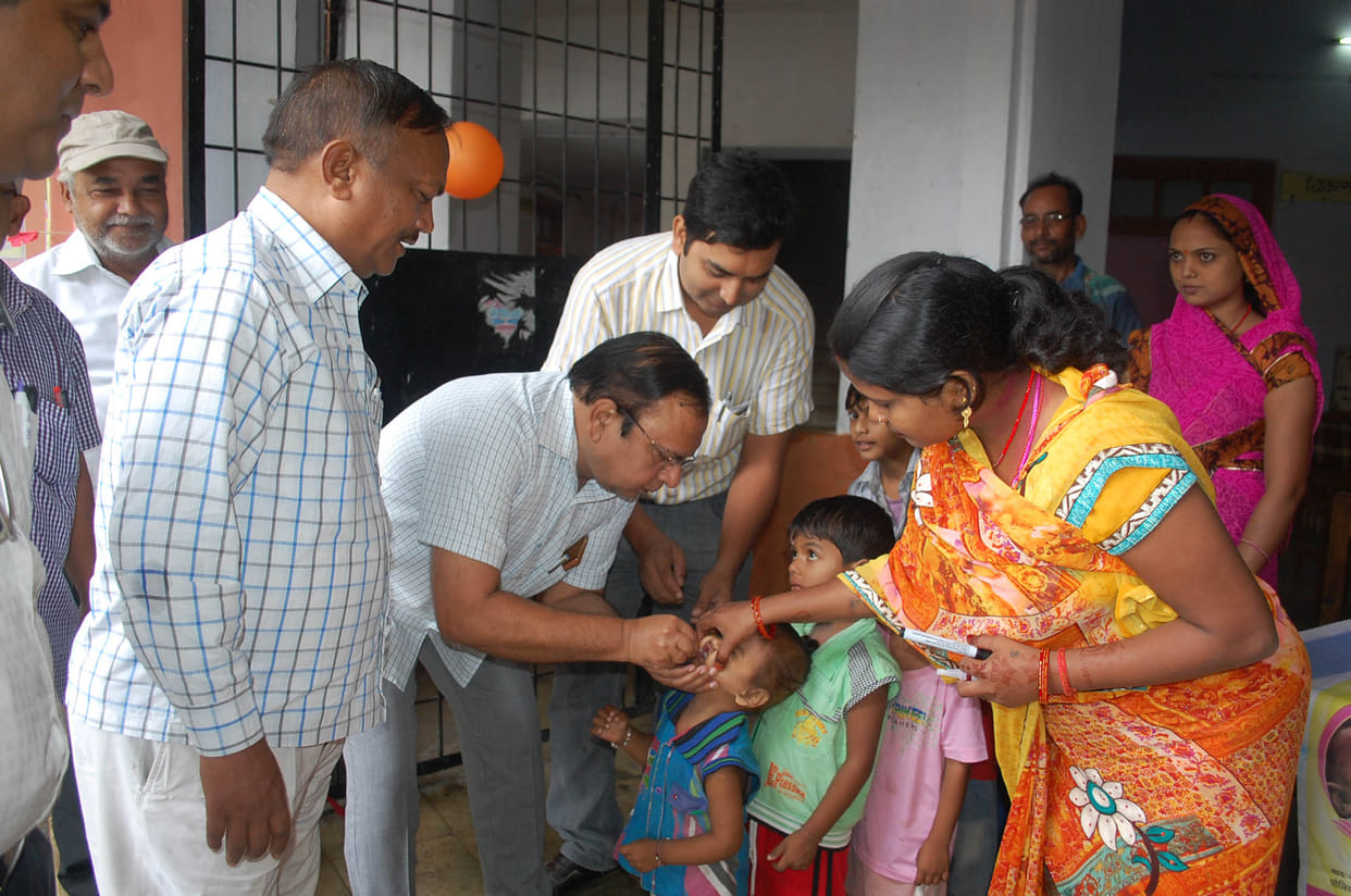 children taken polio drop