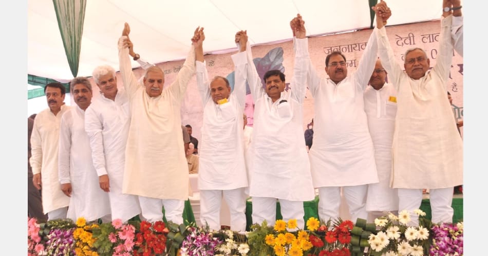 Bihar CM Nitish Kumar Speech in karnal on Tau devi lal Jayanti at INLD rally
