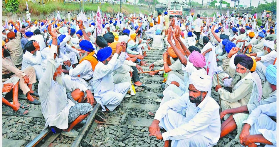 Farmer protest at Amritsar Delhi railway track