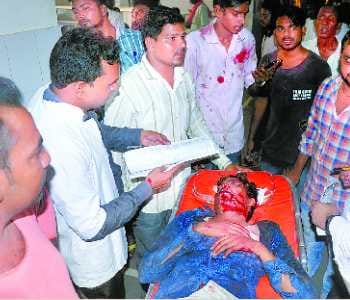 Bike riders are tripling trodden by truck