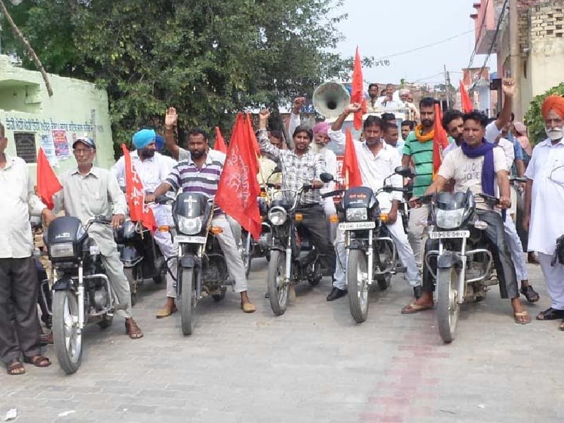 bike march, gurdaspur bike march, labour bike march, gurdaspur, amritsar