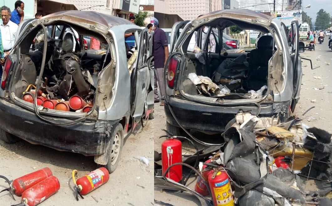 blast in car in haridwar.