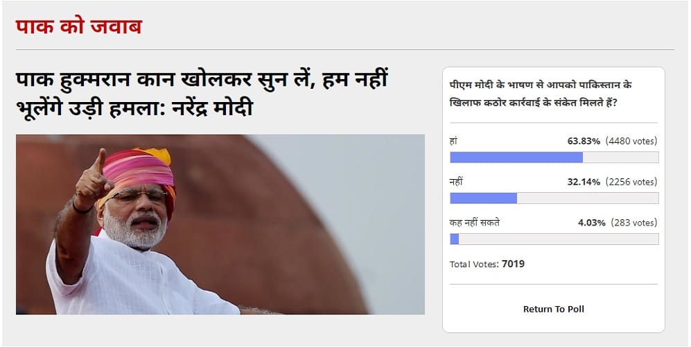 amar ujala poll: PM Modi's statement indicated strong action against Pakistan