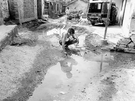 Forced to drink contaminated water, rural
