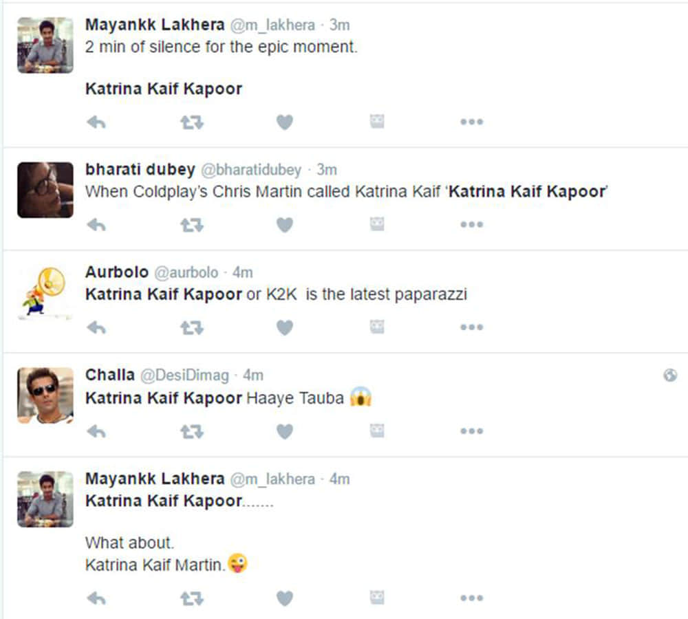 when chris martis announced katrina kaif kapoor