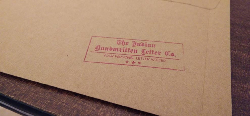 a new startup where they write your letters in their words
