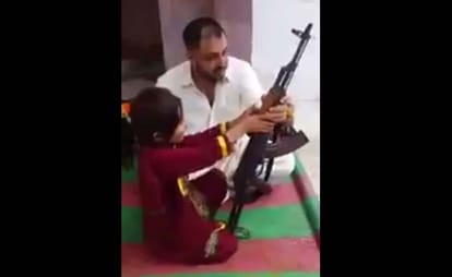 Pakistan little girl fired AK-47 and mention modi and india in viral video