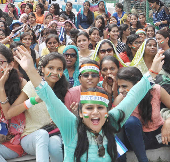 Celebrating the victory of the team India