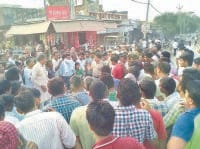 farmers protest, road jam, police, kaithal