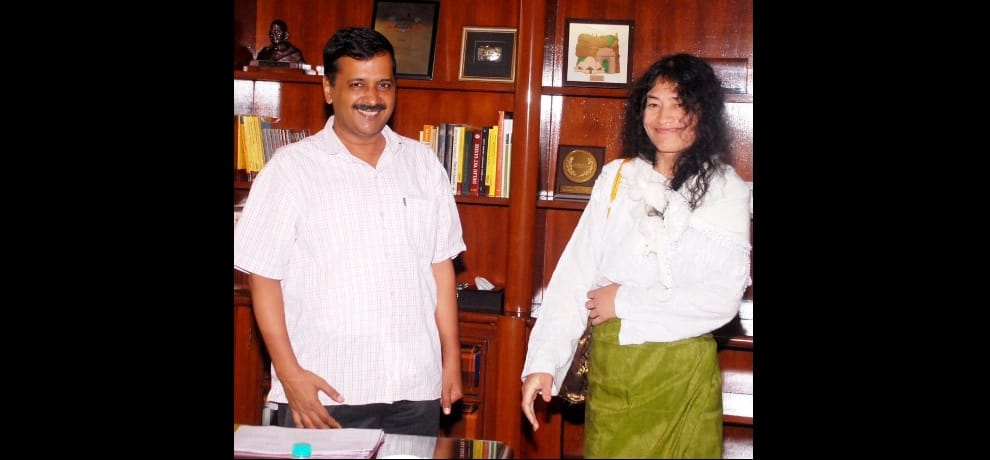 irome sharmila meets kejriwal and asks winning tips