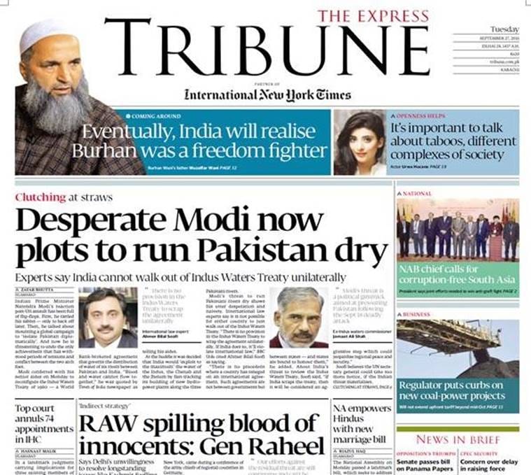 Pakistan newspapers skip Sushma Swaraj, focus is on Modi’s review of Indus Waters Treaty