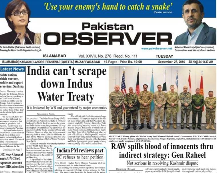 Pakistan newspapers skip Sushma Swaraj, focus is on Modi’s review of Indus Waters Treaty