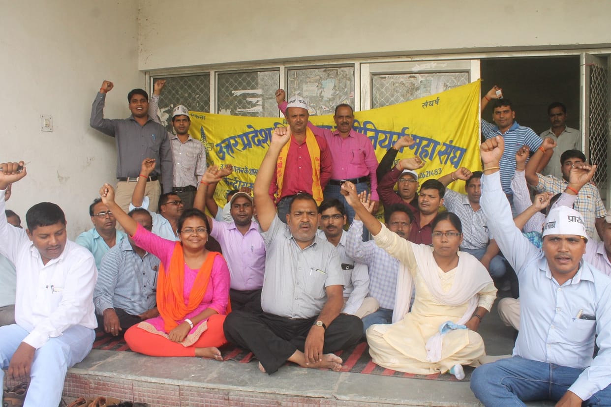 Sitting on an indefinite dharna Diploma Engineers