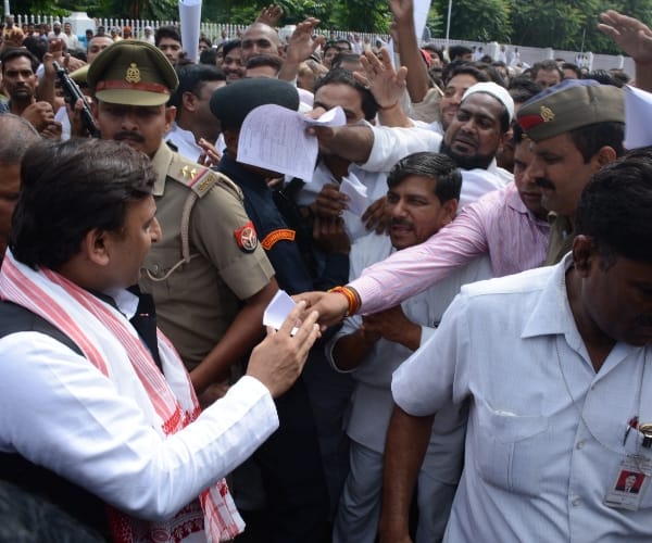  CM akhilesh yadav's last janata darbar in Lucknow.
