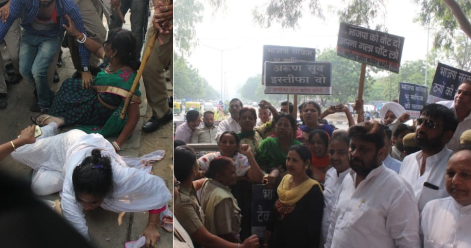 chandigarh municipal corporation House Meeting congress protest