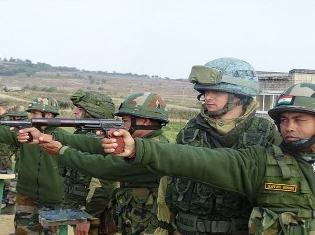 kumaon regiment troops in india russia joint military exercise.