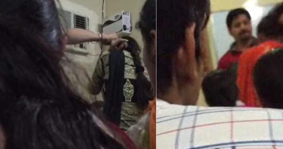 zalim teacher of karnal, beaten 12th class girl students with by catching with hairs