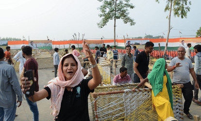 rahul gandhi kissan yatra in Rampur