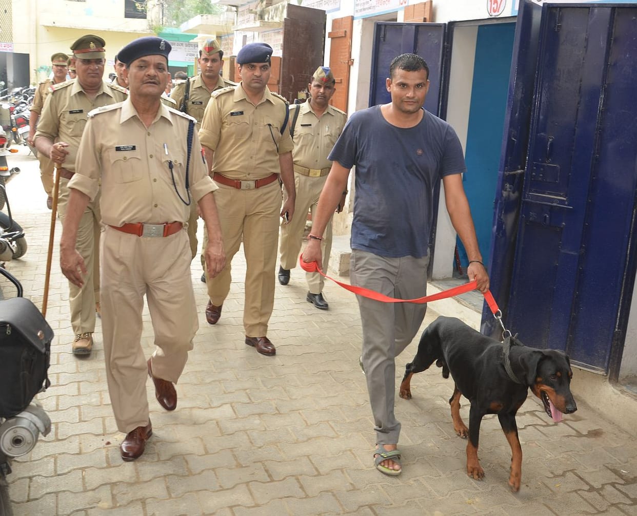Four policemen were absent from duty.