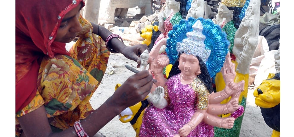  Statue of tension in the two communities Chhath maiya