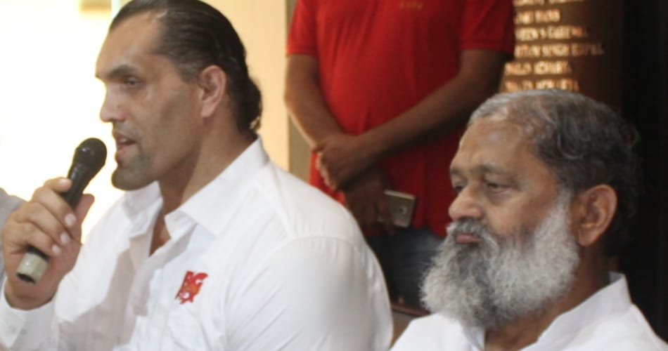 wwe champion the great khali emotional speech in press conference in chandigarh