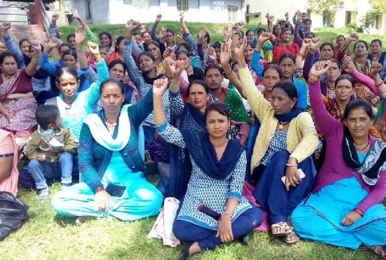 Anganwadi workers movement in Champawat