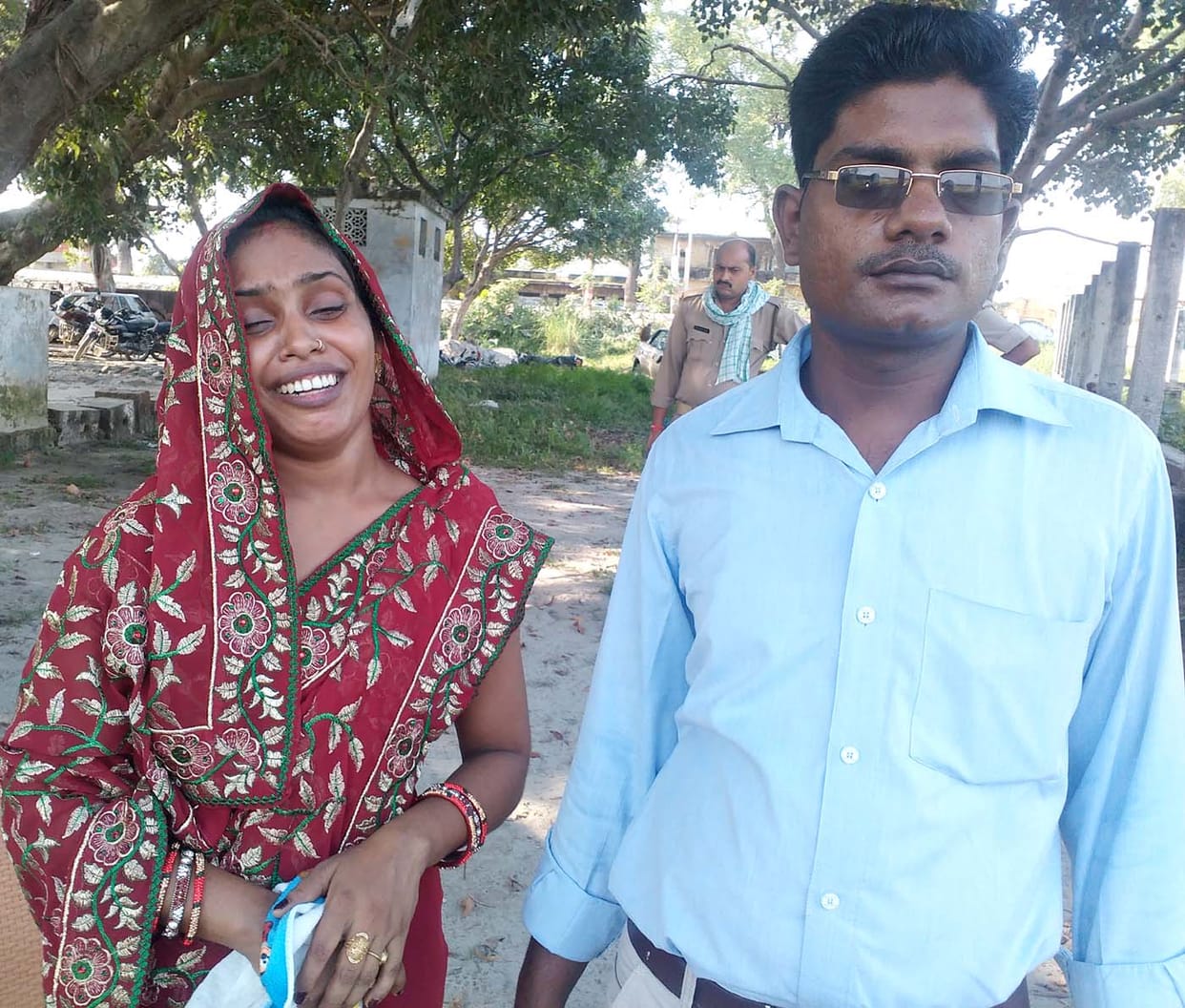 At gun point robbery of the couple 