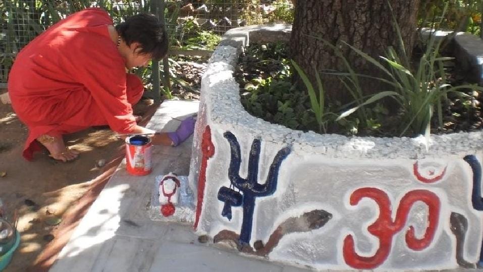 Foreign devotees brightened Hadhakhan Ashram