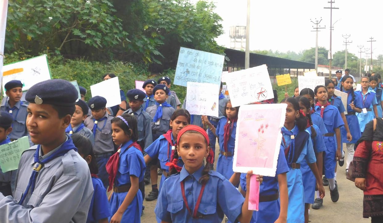 scout and guide aware people against dengu and malaria