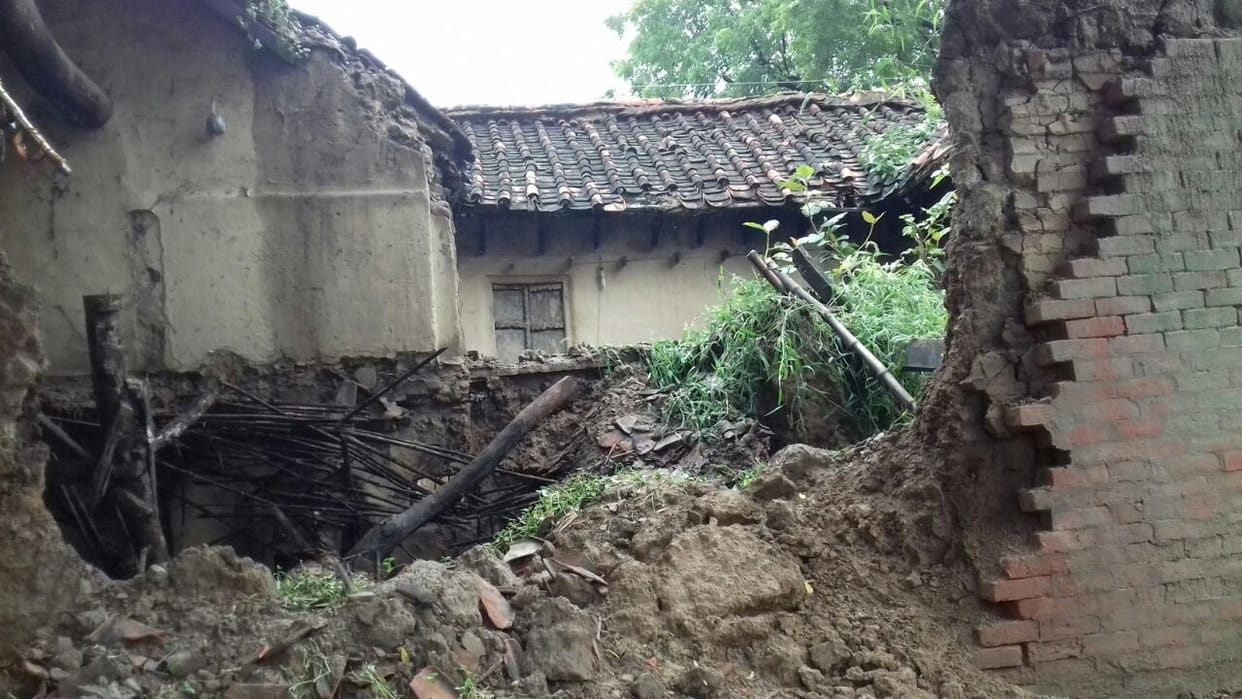 Many houses collapsed, two injured