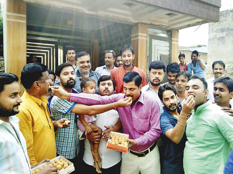 BJP members shouted celebrated the celebration