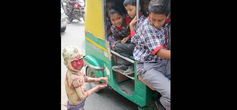 street beggar kids, begging or selling for their livelihoods