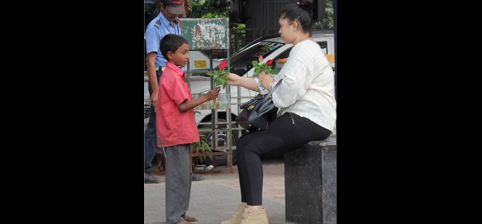 street beggar kids, begging or selling for their livelihoods