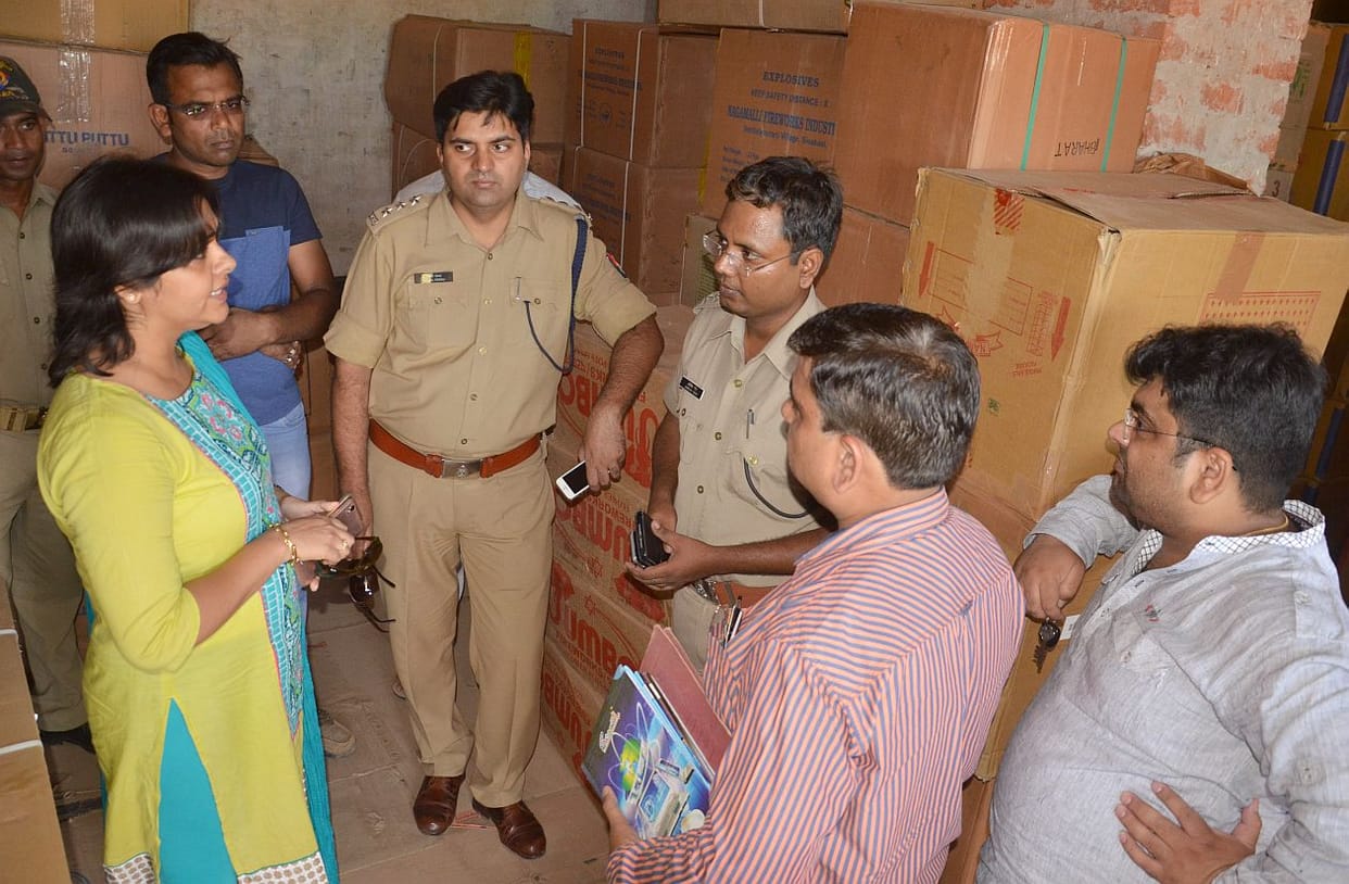 Illegal cracker factory raid.